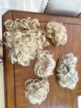 Blonde Curly Hair Extensions - Natural-Look /pony/clip Updo Pieces